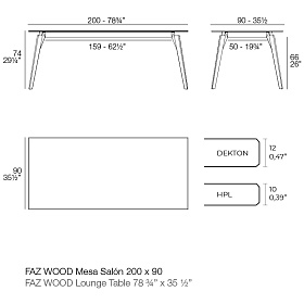 Прямоугольный стол Faz на деревянных ножках
