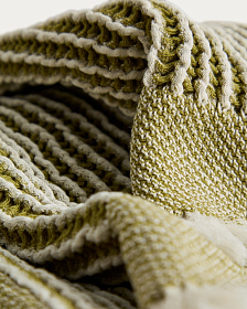 Хлопковый плед Lideba в зеленую полоску, 100 x 170 см