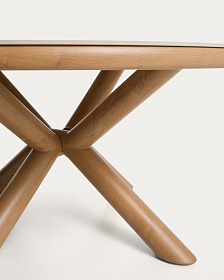 Уличный стол Mirtia из алюминия с отделкой под дерево и кремового спеченного камня 148 см