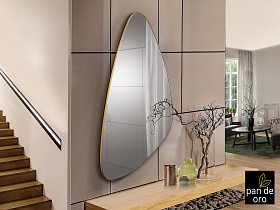 Зеркало треугольное Orio 168Х81 золото