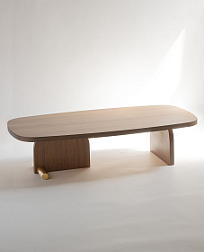 Столик Nova 3 орех-латунный металл