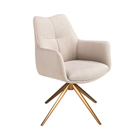 Поворотное кресло 4237 из кремовой ткани