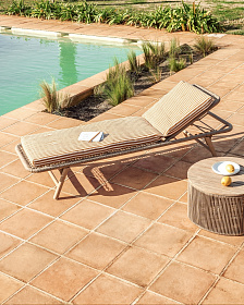 Подушка для шезлонга Dirome в оранжевую полоску, 100% ПЭТ, 50 x 175 см