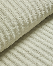 Плед Rilune из хлопка с эффектом тисненых полос светло-зеленого цвета