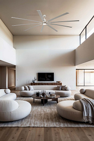 Матовый никелевый потолочный вентилятор Manhattan LED