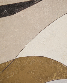 Абстрактный холст Marvilo серо-горчичного цвета 60 x 90 см