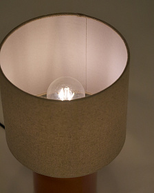 Керамическая настольная лампа Daeli с оранжевой отделкой и бежевым хлопком