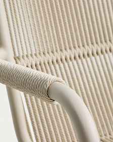 Уличное кресло Salis из алюминия цвета таупе и веревки