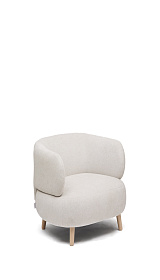 Кресло Luisa из шенилла перламутрового цвета с ножками из массива бука,