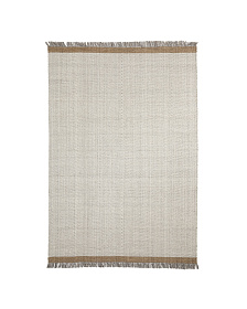 Ковер Brina из бежевой шерсти с узором в елочку 230 x 160 см