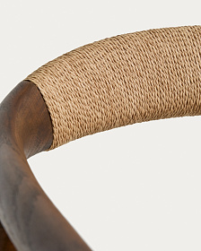 Кресло уличное Derile из дуба с отделкой орех и бежевой веревки