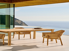 Стол Icaro из массива тикового дерева, 220 x 102 см