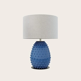 Настольная лампа Cactus NAC135/1 металл хром / стекло сапфир с абажуром 801011/31