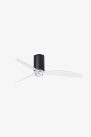 Потолочный вентилятор Mini Tube Fan LED мат. черный/прозрачный 128 см