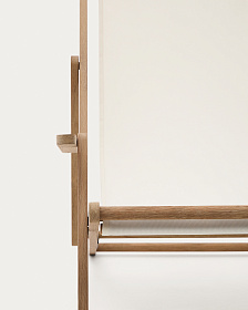 Cкладное кресло Vilara для улицы из акации и текстиля белого цвета