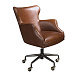 Вращающееся кресло 4166 из темно-коричневой кожи