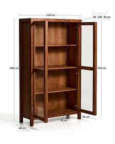 Витрина Norani из массива акации с отделкой шпоном акации, 110 x 185 см