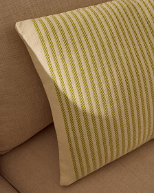 Чехол для подушки Lioris из хлопка в зеленую полоску 60 x 40 см