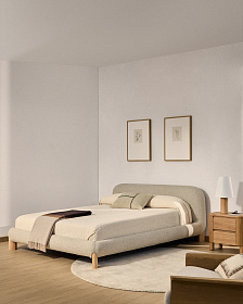 Кровать Odina из ткани букле цвета экрю 180 x 200 см