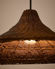 Bladia Абажур из ротанга с коричневой отделкой Ø70 см