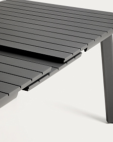 Раздвижной уличный стол Izola из алюминия с графитовой отделкой, 185 (235) x 100 см