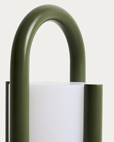 Портативная настольная лампа Leros из полиэтилена и стали зеленого цвета