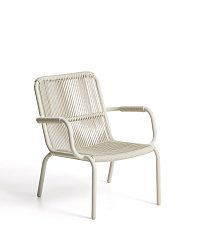 Уличное кресло Salis из алюминия цвета таупе и веревки