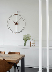 Часы настенные Mini Barcelona Premium Walnut/Black fiberglass