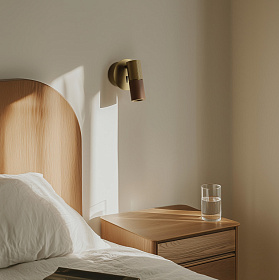 Бра Tura C темно-коричневая кожа/золотой металл 