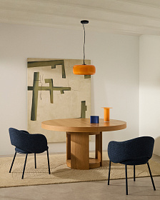 Круглый раздвижной стол Artis из массива дуба и шпона, 150 (200) см x 80