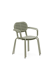 Уличный стул Brai с подлокотниками из оцинкованной стали бирюзового цвета