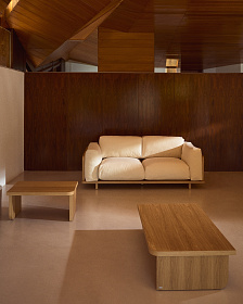 Oaq Журнальный столик из шпона дуба с натуральной отделкой 140 x 75 см