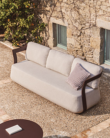 Уличный 3-х местный диван Tamaris из алюминия коричневого цвета, 217 см