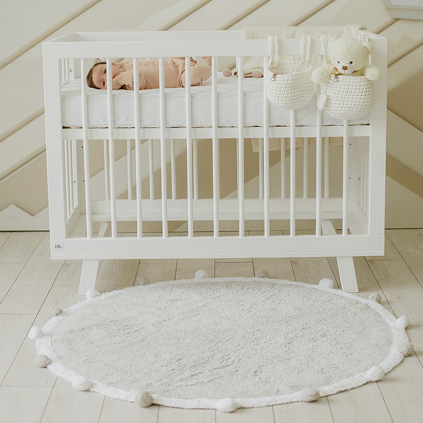 Кроватка для новорожденного Lillaland - модель Lilla Aria (НИК23)белая