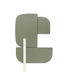 Настенная панель Danei бело-зеленая 65 x 60 см