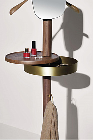 Вешалка напольная с зеркалом Momentos W орех / мрамор Emperador