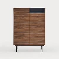 Шкаф с полками Valley 2D1Dr орех/светло-серый металл