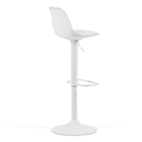 Барный стул Orlando-T из белой экокожи и белой матовой стали 60-82 см