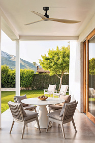 Потолочный вентилятор OUTWOOD L Ш1500MM коричневый/светлый дуб 3 PALAS IP44 TUYA