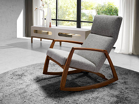 Кресло-качалка 5106/WD972 из серой ткани