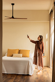 Потолочный вентилятор KLIM M Ш1250mm черный 3 PALAS  орех