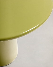 Журнальный столик Albanella из цемента с глянцевой зеленой отделкой Ø85 см