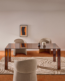 Стол Adularia из коричневого закаленного стекла 200 x 100 см