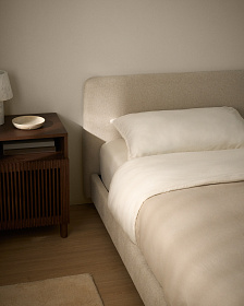 Кровать Selven из бежевого шенилла для матраса 180 x 200 см