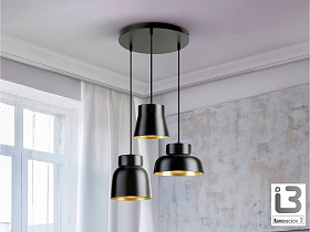 Vulcano Люстра 3L D50 черный/золотистый