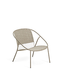 Кресло уличное Atrani из стали и веревки цвета таупе