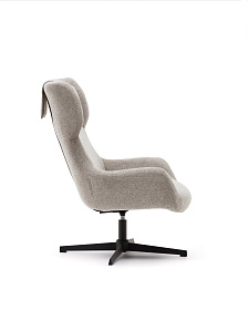 Zalina Вращающееся кресло с подлокотниками из бежевой синели