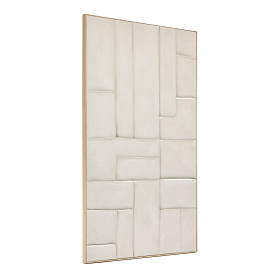 Klis Картина из белого льна с геометрическими фигурами, 120 х 200