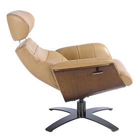 Поворотное кресло 5087/A928-M5668 с обивкой из песочной кожи