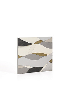 Абстрактный холст Marvilo серо-горчичного цвета 80 x 100 см